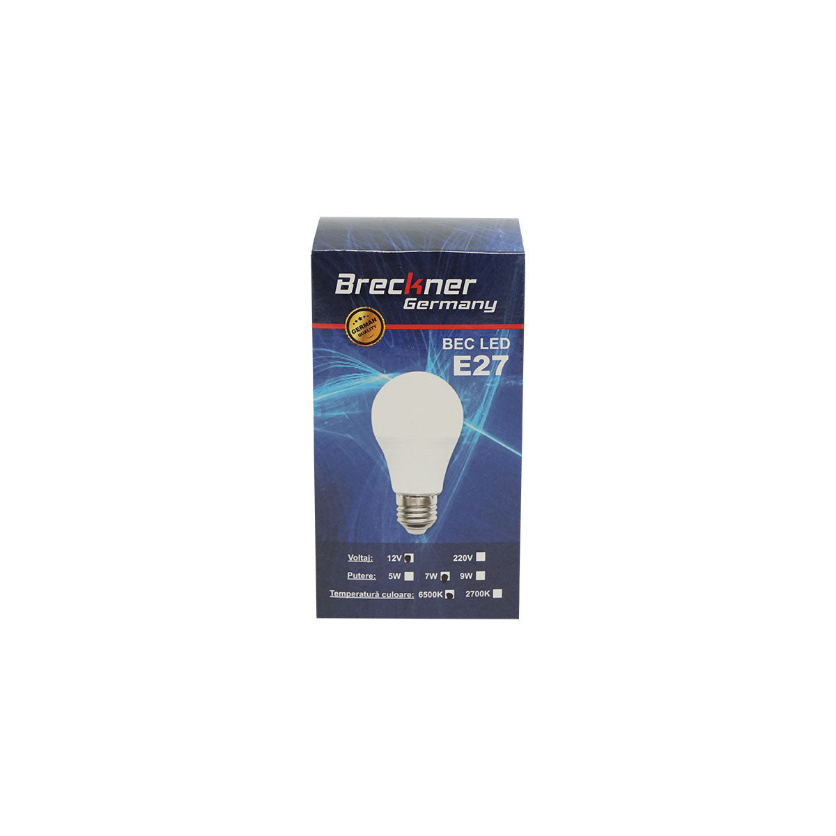 LED bulb 7W, 12V, E27 cool light 6500K Breckner Germany
