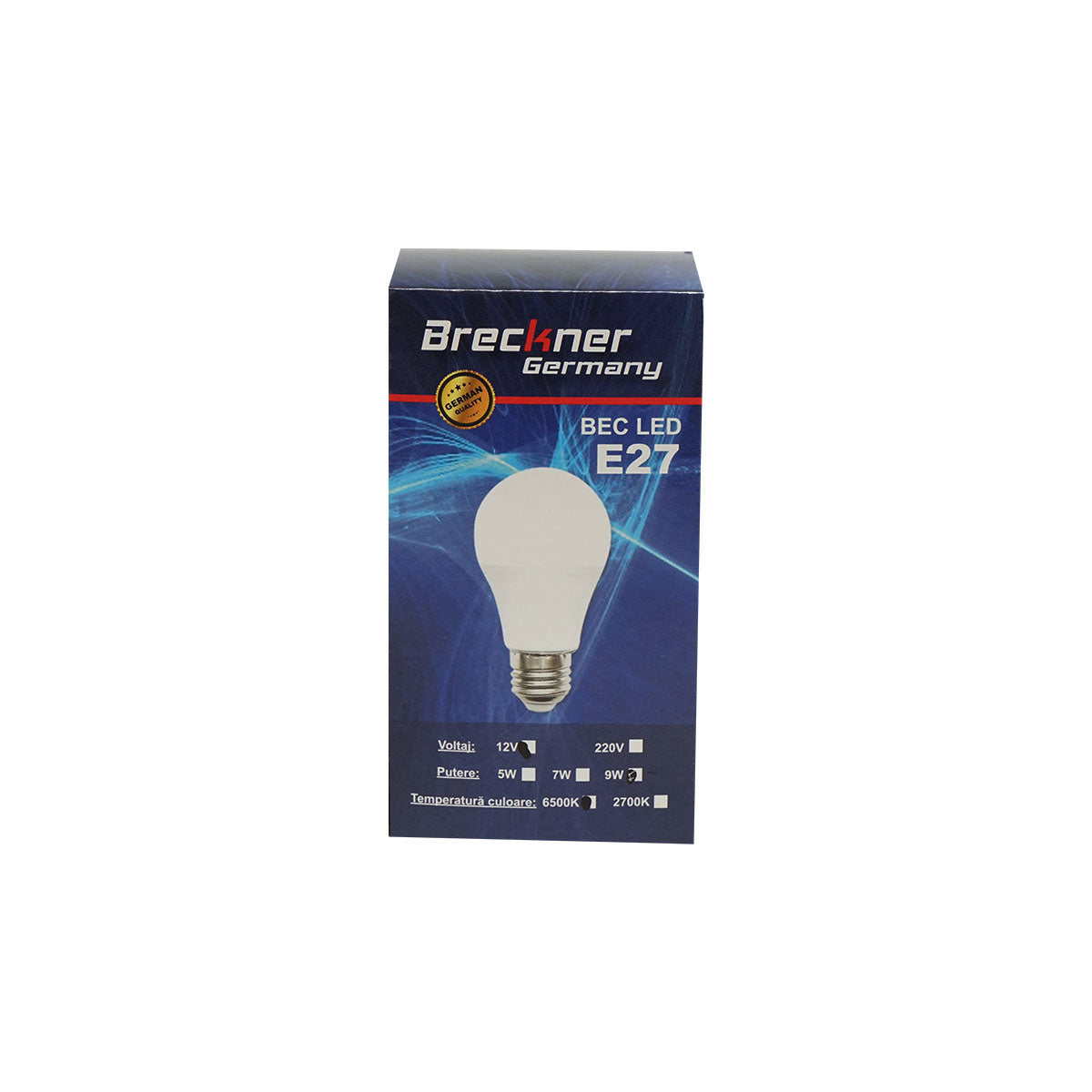 LED bulb 9W, 12V, E27 cool light 6500K Breckner Germany