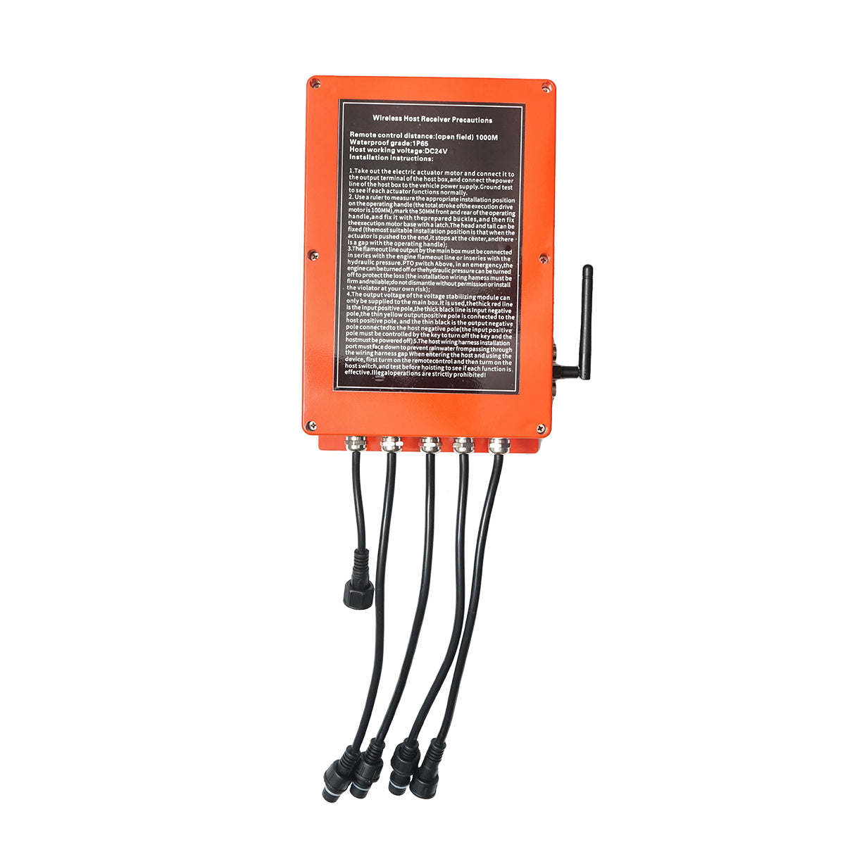 Wireless industrial remote control with 4 commands DC 24V, IP65, 1000m Breckner Germany