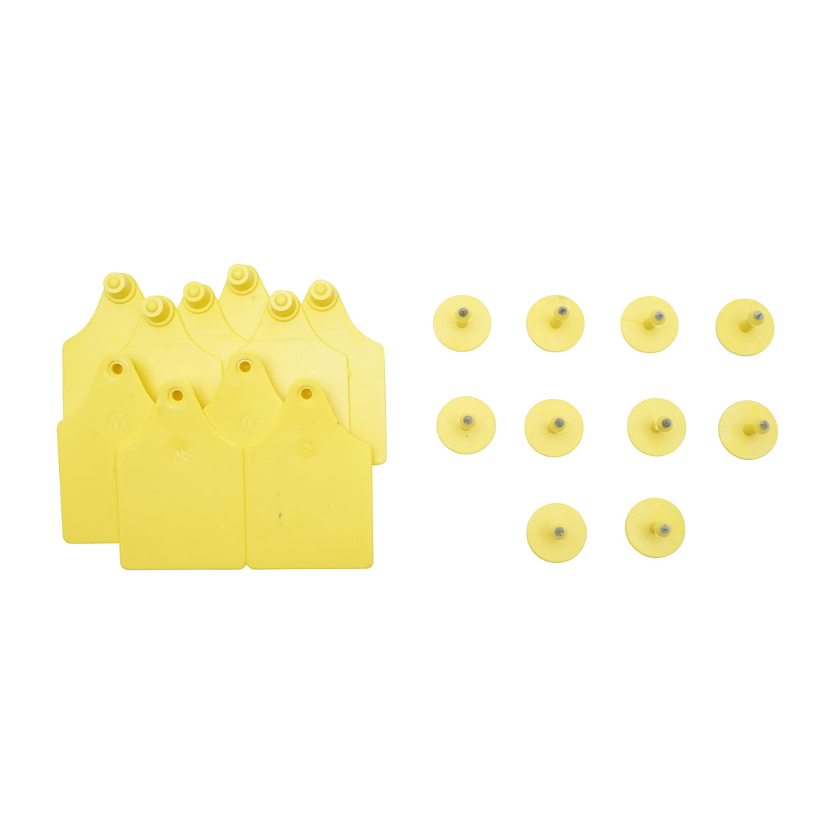 Set of non-inscribed yellow ear tags 64x95mm for cows Breckner Germany