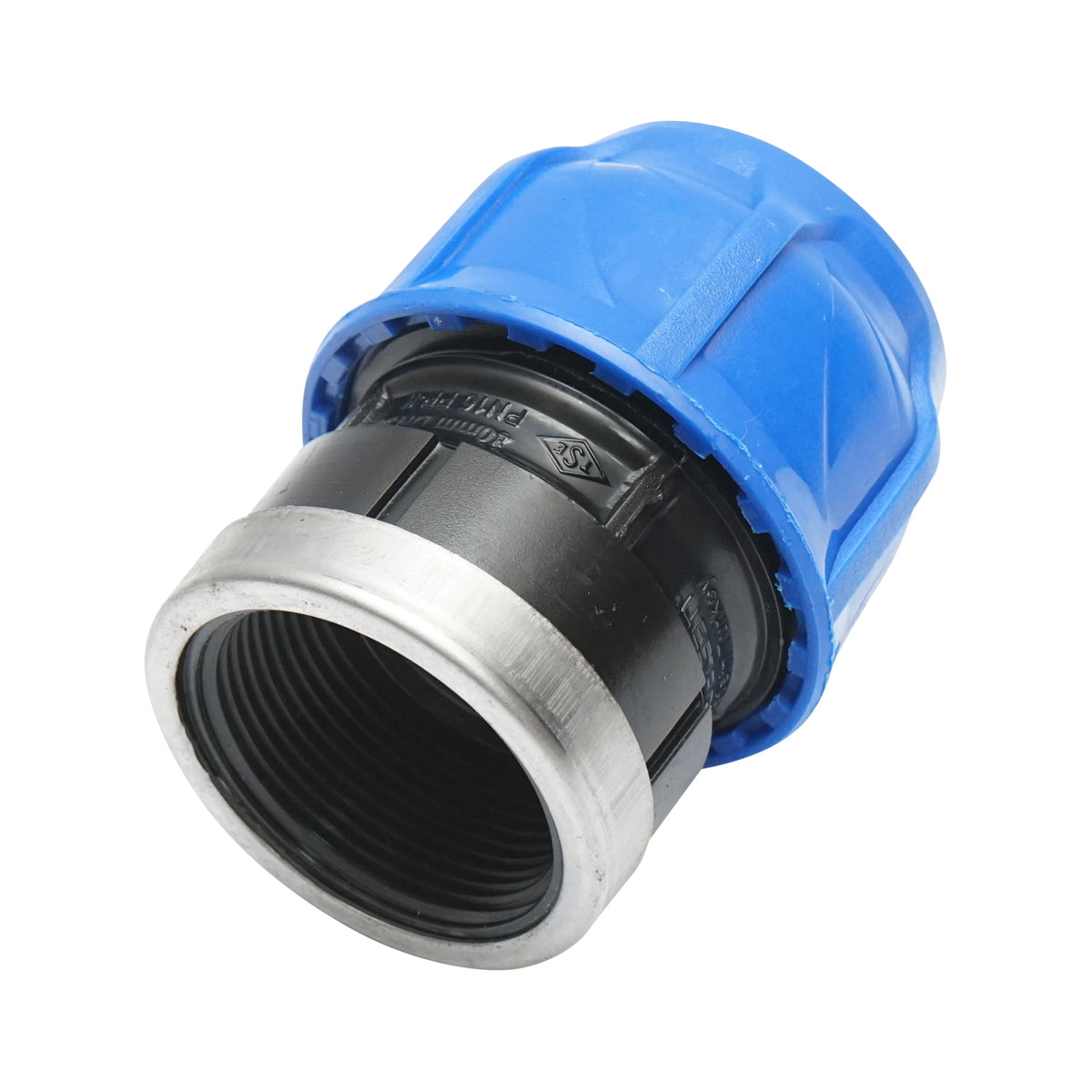 Compression fitting with internal thread D40mmx1-1/2 inch, PN16 for irrigation systems