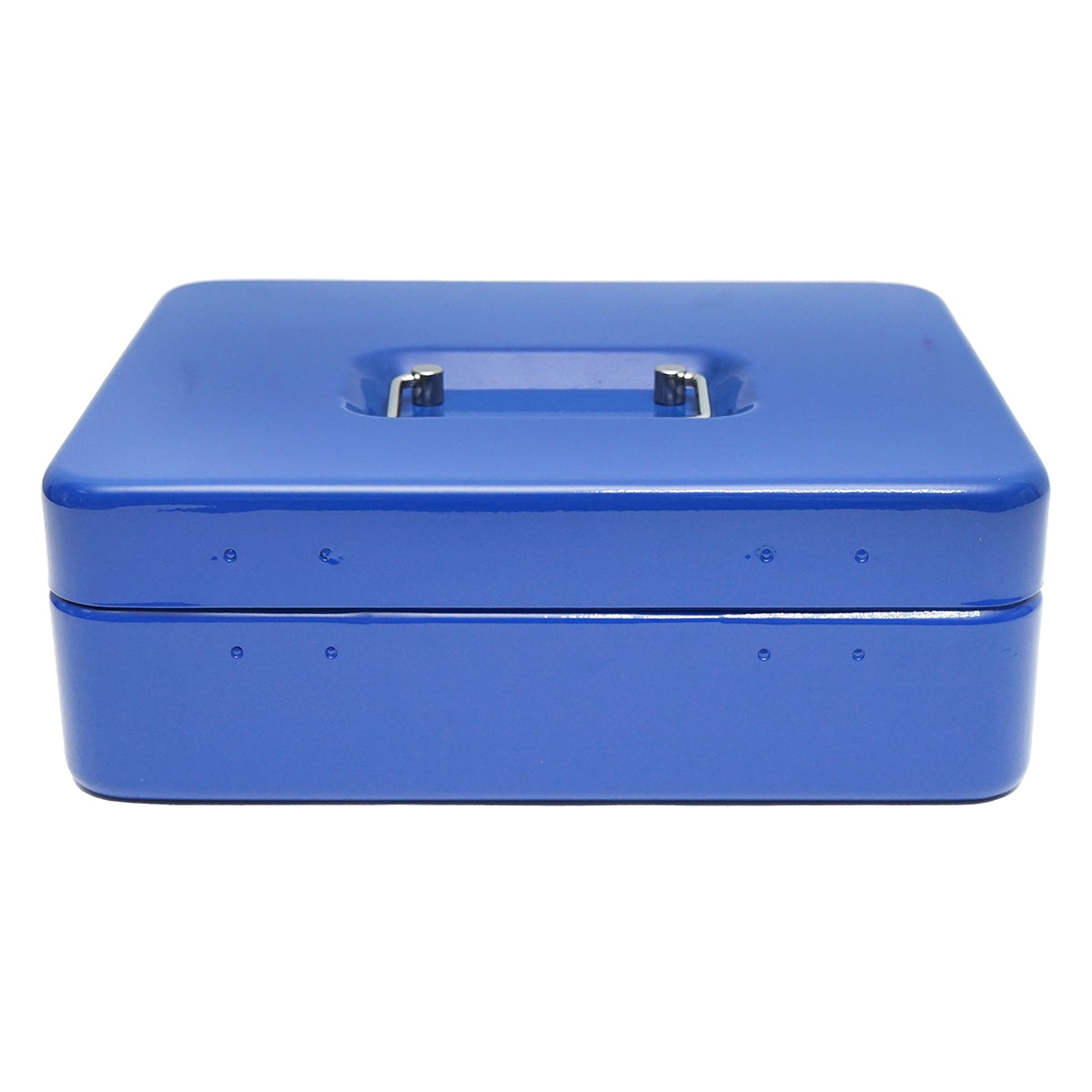Metal box for money with lock and 2 blue keys, 250x200x90mm