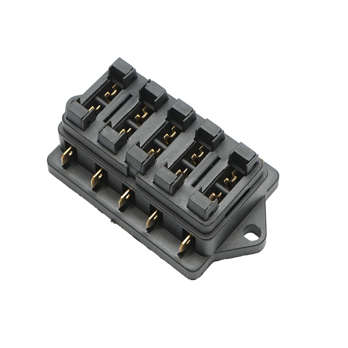 Flat fuse box with 5 terminals