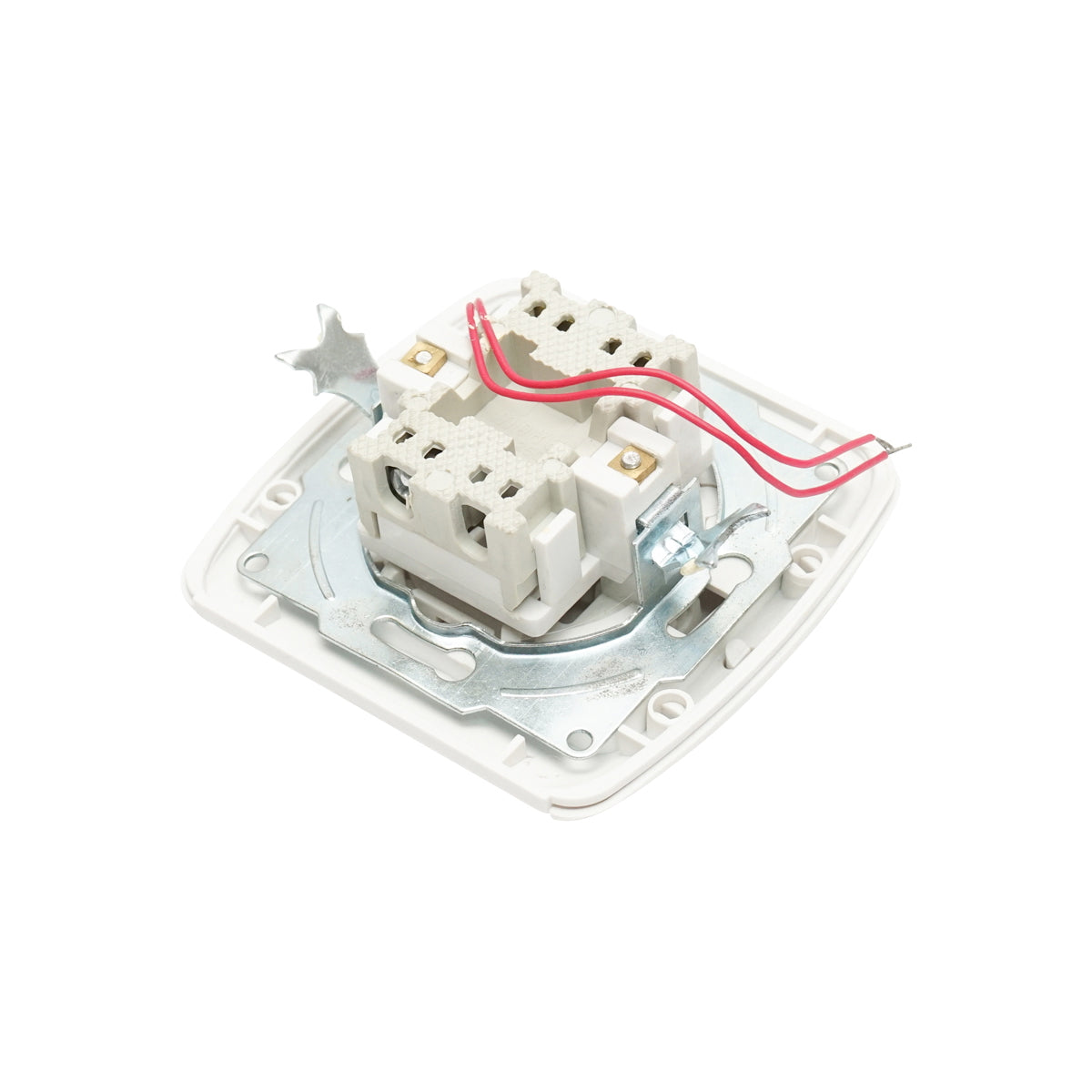 Double white switch ST MAKEL 220V - 250V, 10A built-in, ceramic, with indicator