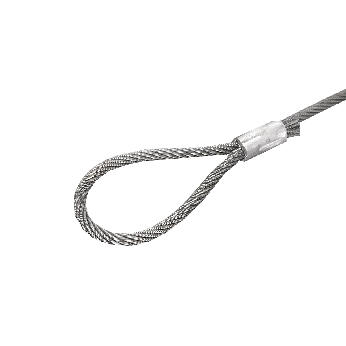 Steel cable/winch rope with a thickness of 28mm and a length of 6m with rings for towing or lifting