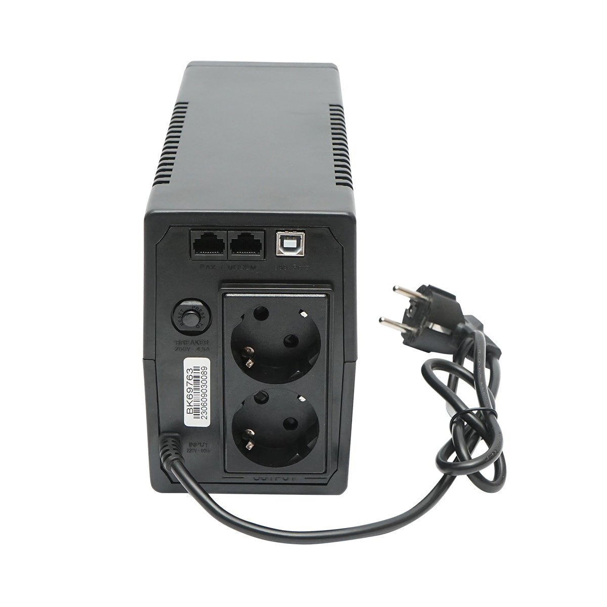 UPS 600VA/360W with 7Ah battery and 2 schuko sockets, LCD, USB, AVR Breckner Germany