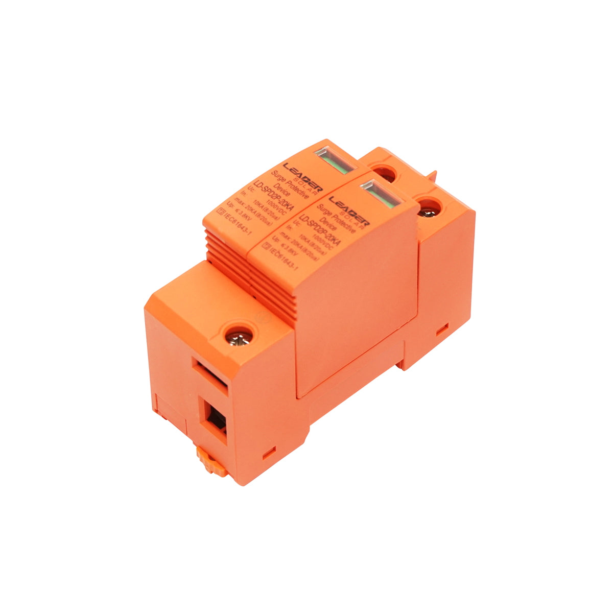 Surge protector with signaling for photovoltaic systems LD-SPD-2P-20kA-1000VDC Leader