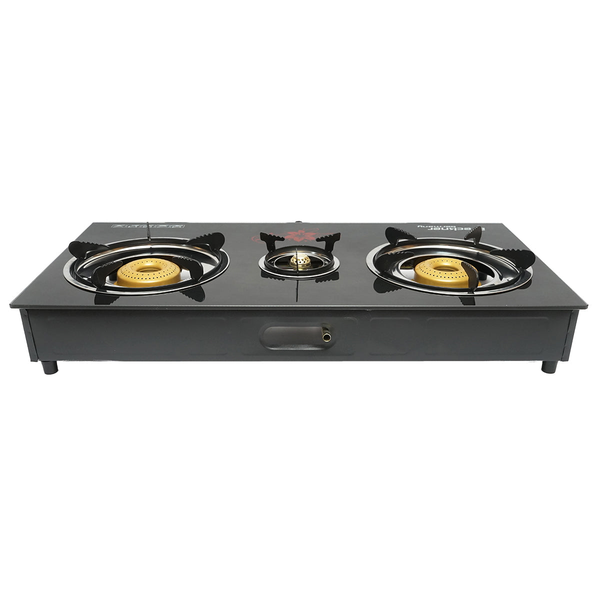 Hob, 3 burner metal stove 2.5KW, tempered glass 700x380x94mm Breckner Germany