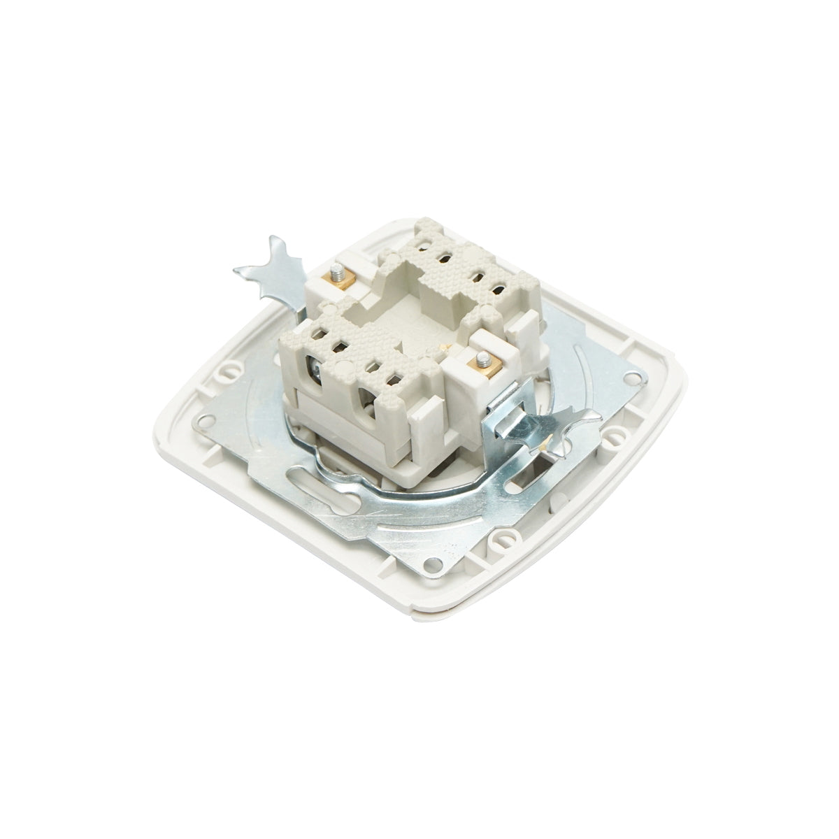 White double switch ST MAKEL 220V - 250V, 10A flush-mounted, ceramic