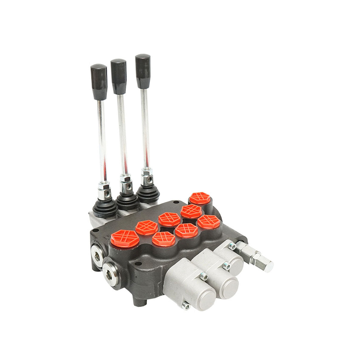 Hydraulic distributor with 3 levers, 2 float positions, 80L/min.