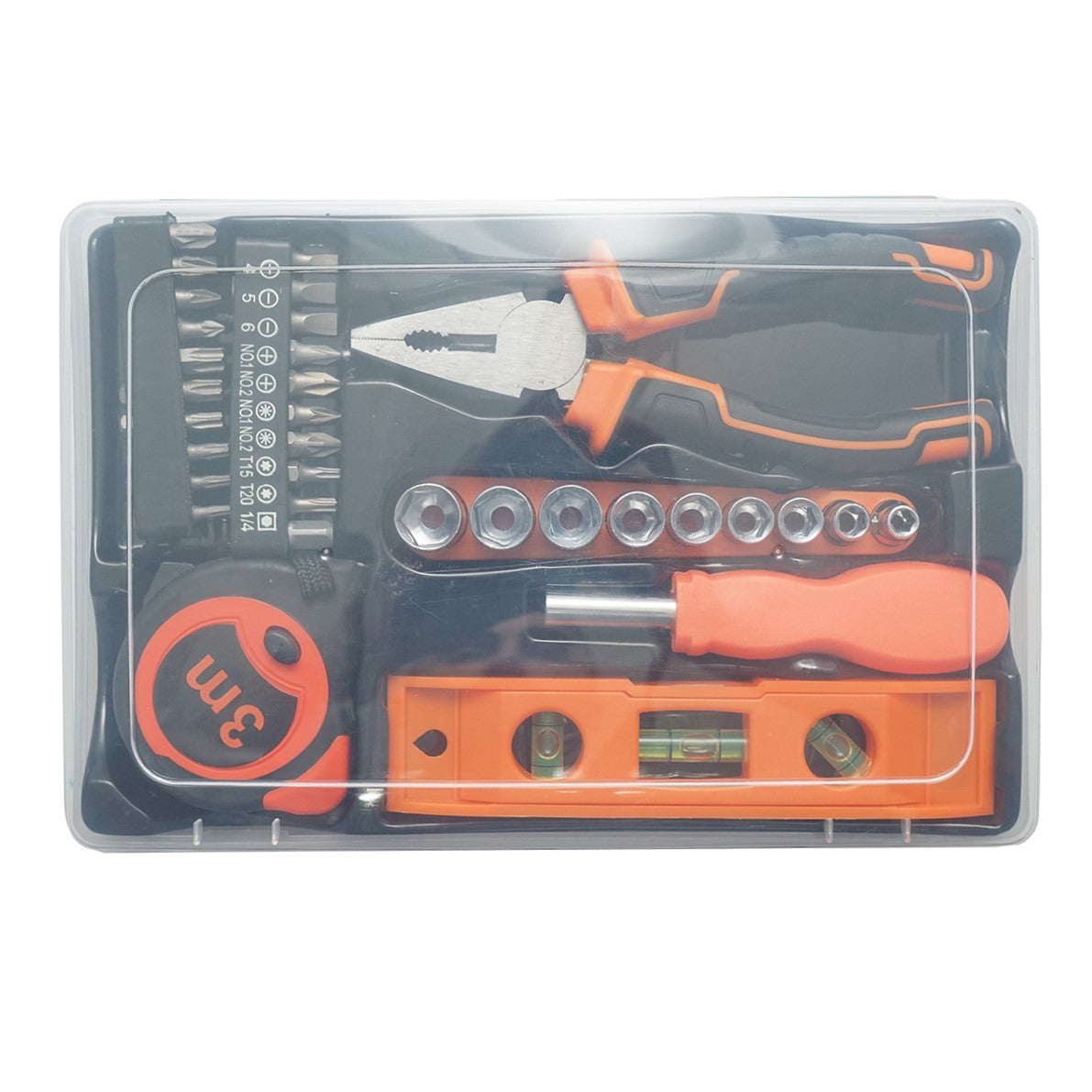 Combined tool and equipment set 33 pieces