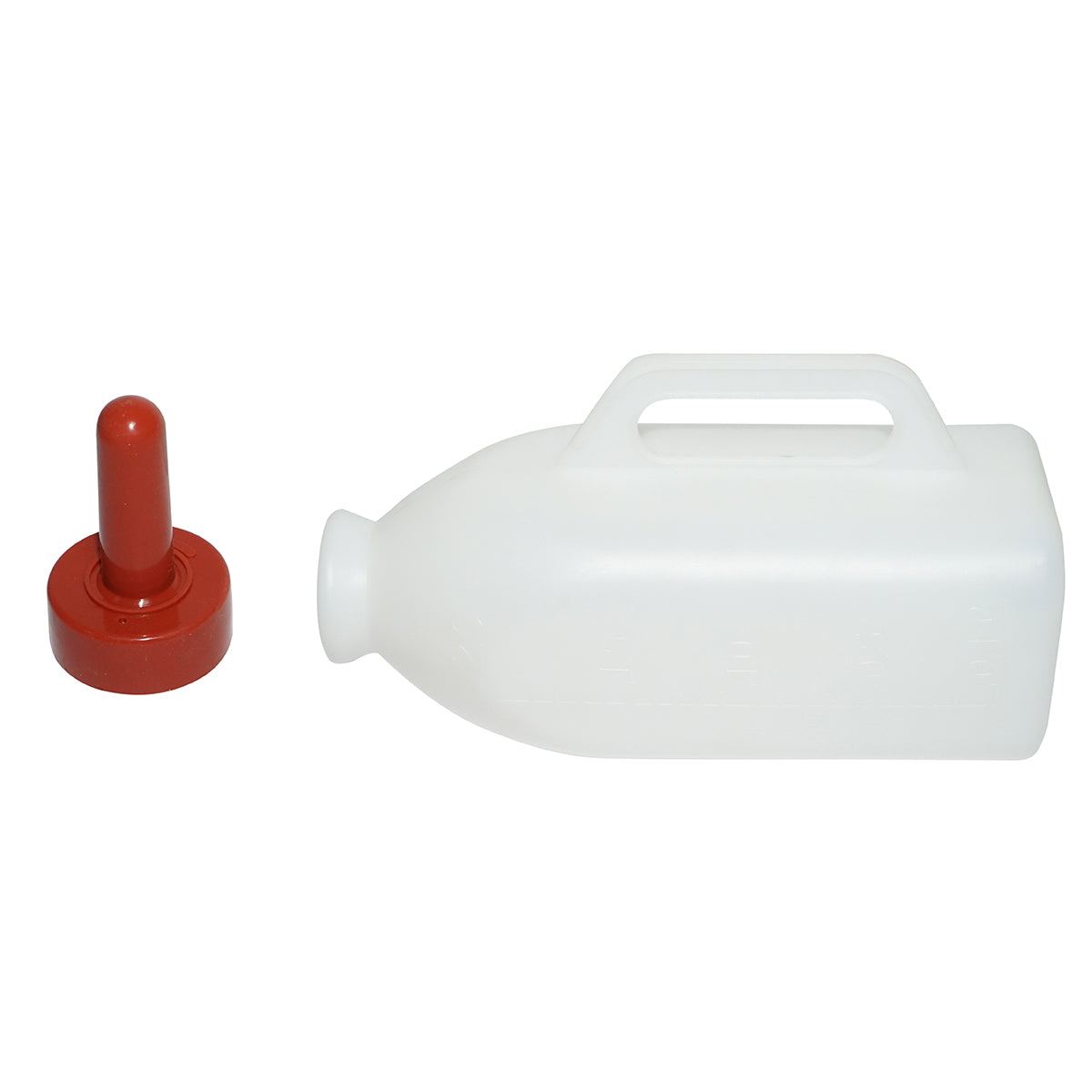 Plastic bottle drinker with teat 2 L for calves Breckner Germany