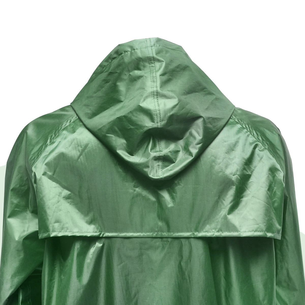 XXL waterproof hooded poncho made of polyester with PVC membrane, ventilation slits, 2 pockets, and green zipper from Breckner Germany.