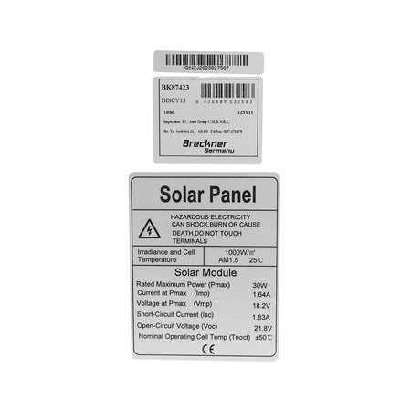 Panou solar 30W fotovoltaic monocristalin 420x405x25mm Breckner Germany