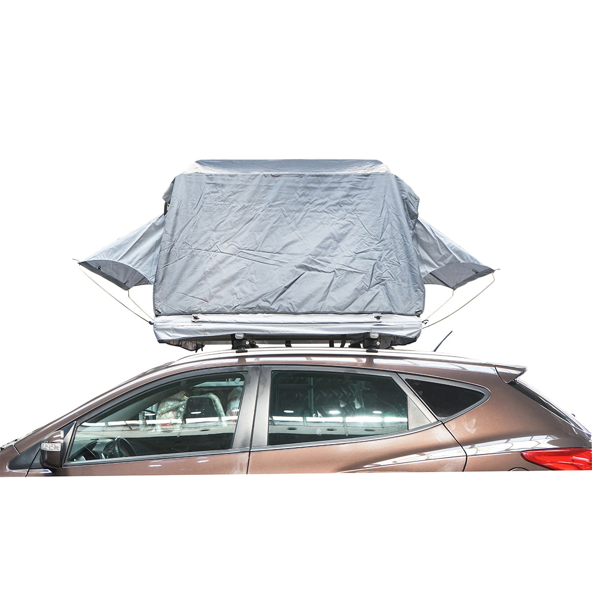 Waterproof car tent for 2 people, ceiling attachment with extension, platform, and ladder