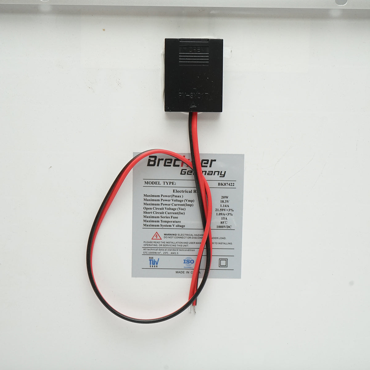 20W photovoltaic monocrystalline solar panel 400x300x17mm Breckner Germany