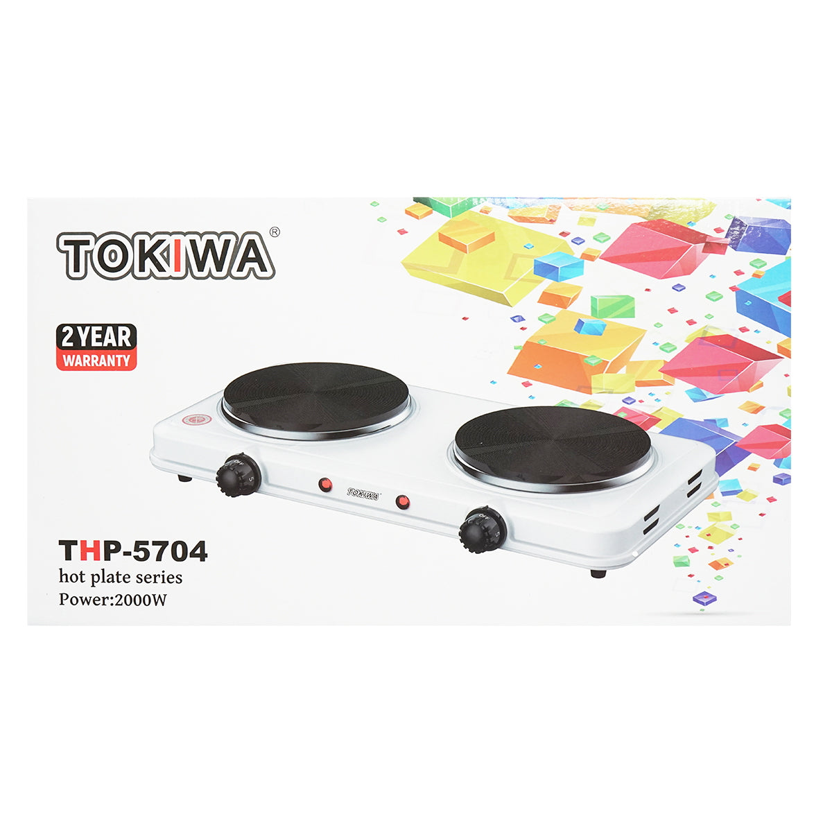 Electric stove 220V, with 2 burners 2000W, 470x250x70mm