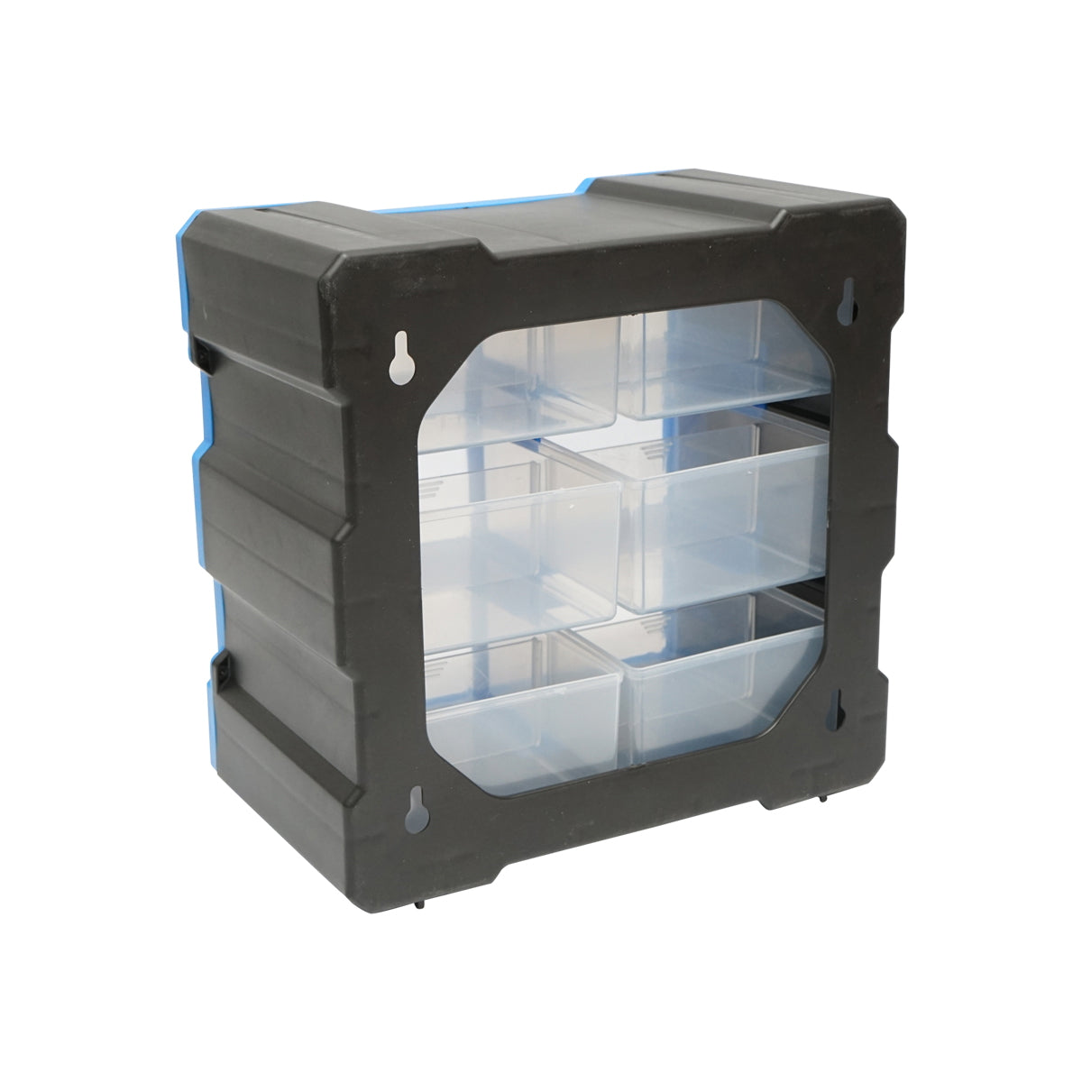 Modular blue plastic storage box, 6 drawers 267x157x262mm Breckner Germany