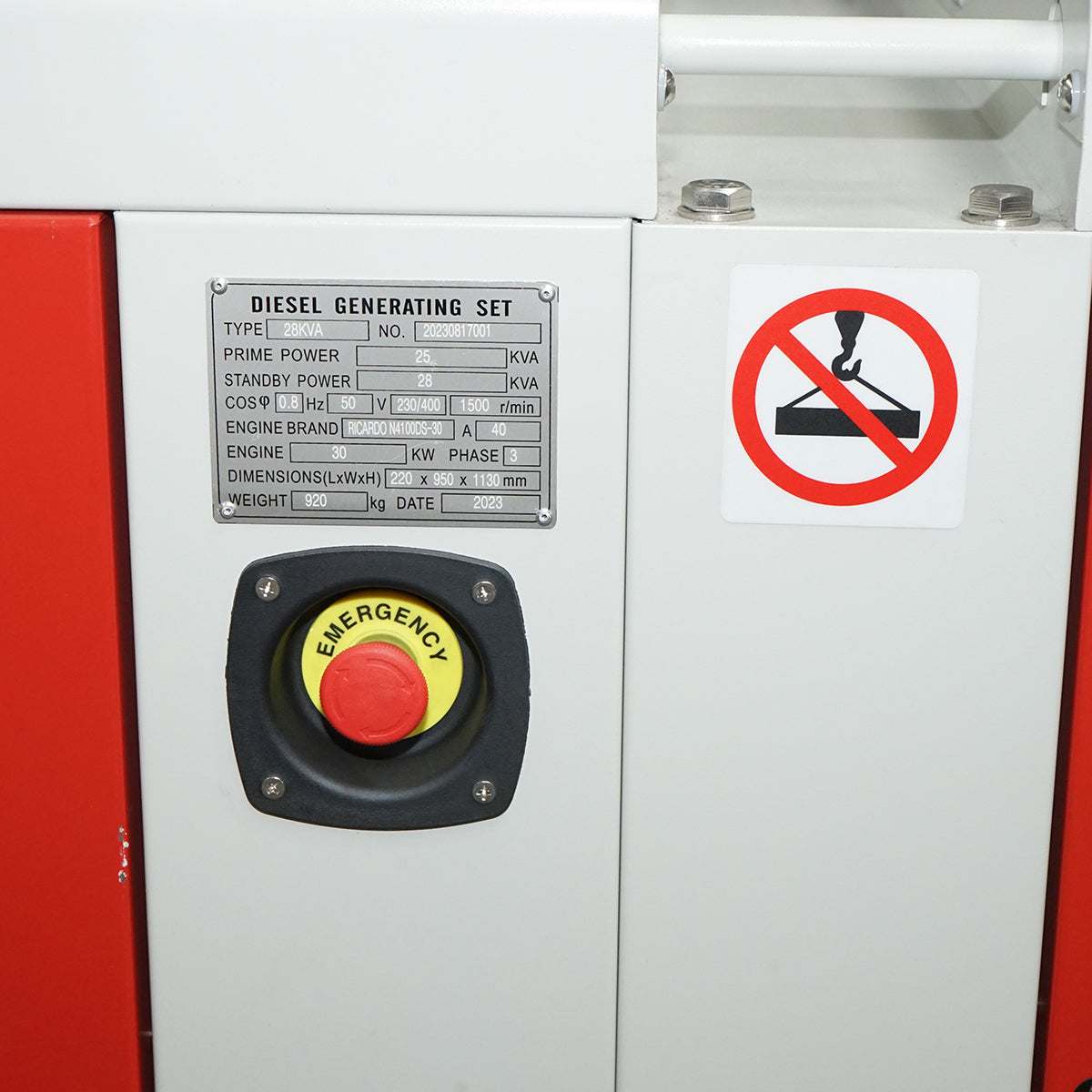 Three-phase electric generator 28KVA, 230/400V with Ricardo N4100DS-30KW diesel engine and 100A ATS