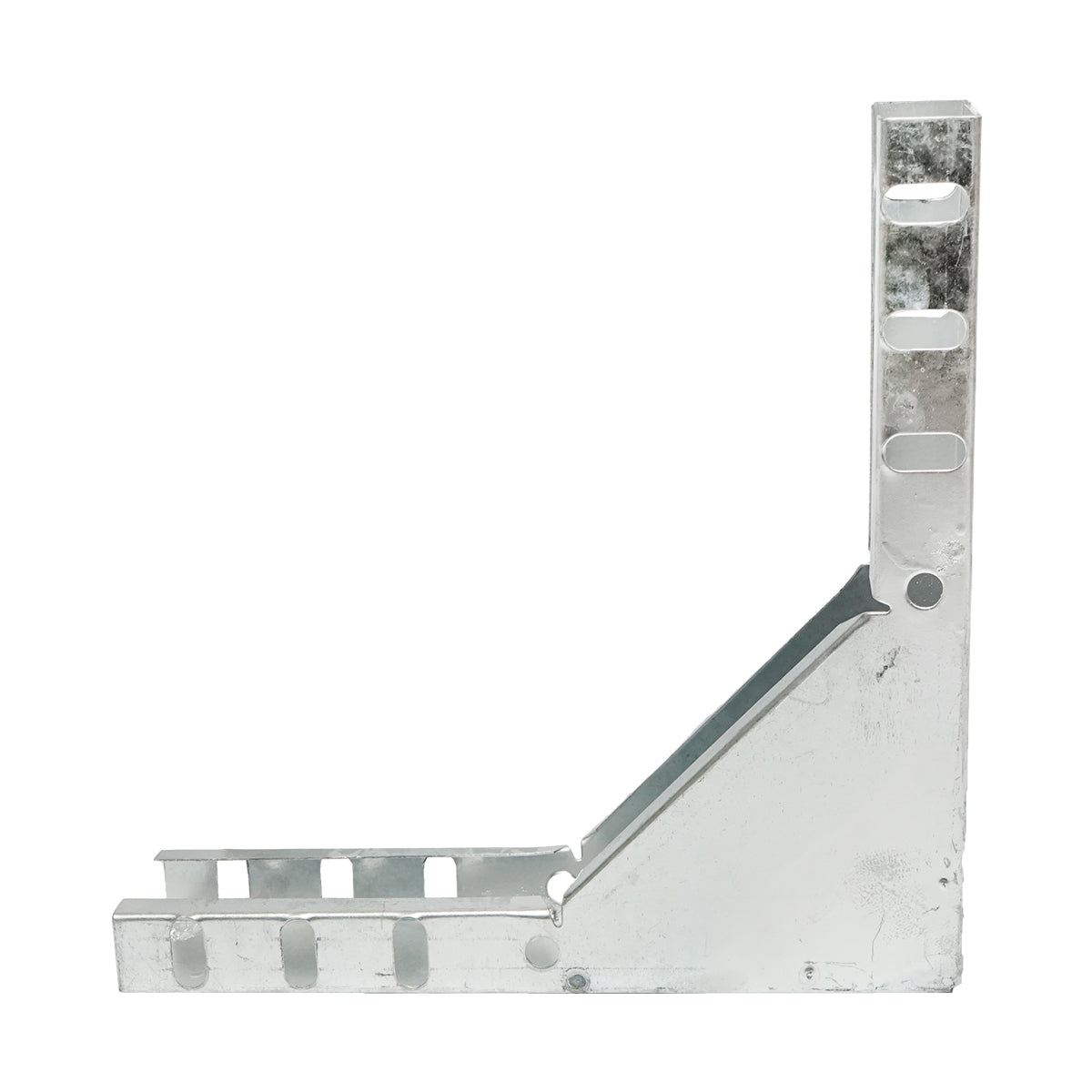 Vertical 90-degree drop bend made of galvanized steel for a 25x50mm gutter.