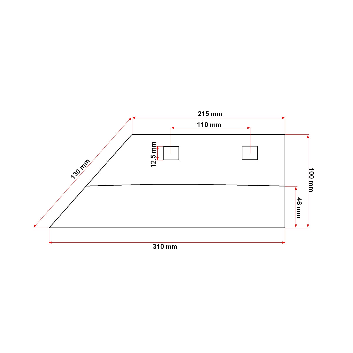 31x10 cm plow share with 2 holes for agricultural plow Konig Traktoren