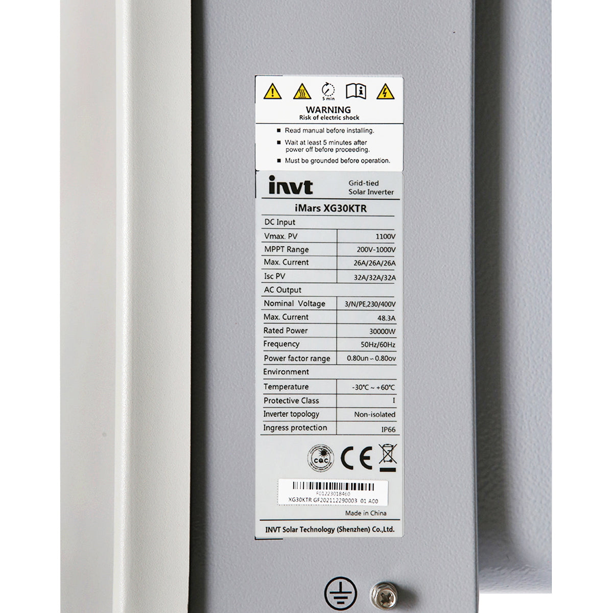 ON-GRID inverter iMARS 30 KW XG30KTR INVT prosumer, three-phase 400V