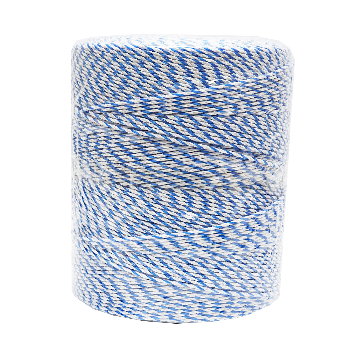 White-blue wire roll 3mm with metal insert 3x0.2mm SS, resistance 7.8 Ohm/m, 1000m electric fence Thor