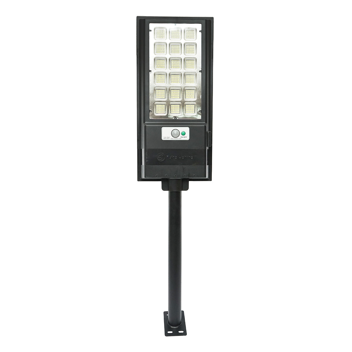150W LED solar street light, 6500K, IP65 with 15W solar panel, LifePo4 battery 18Ah, motion sensor, and mount on pole Breckner Germany