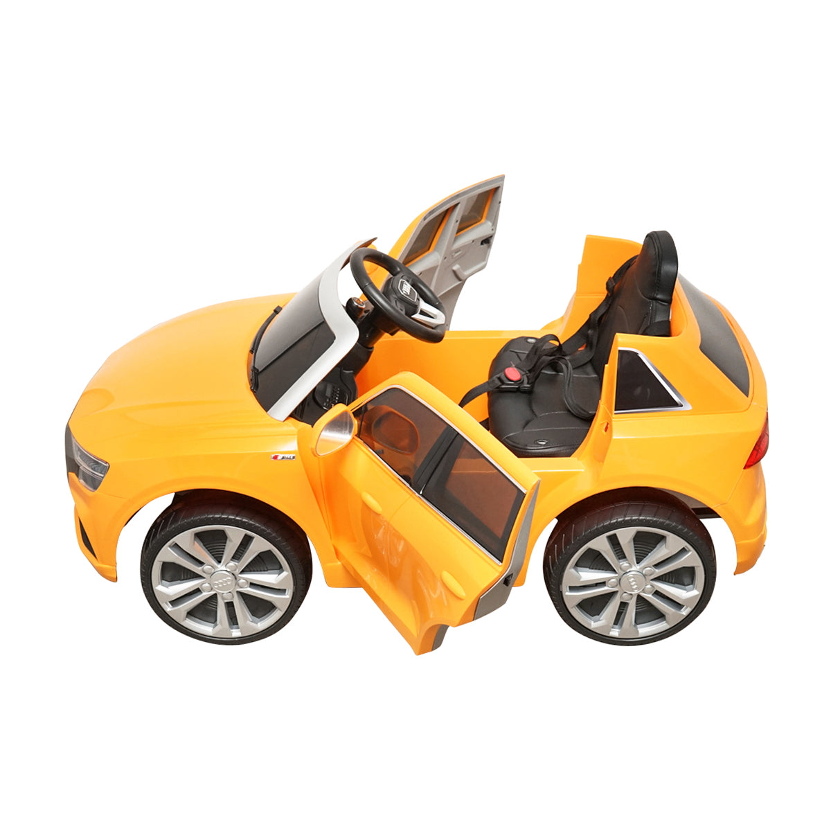6V/7Ah battery-powered electric car with remote control for kids JJ2066 yellow Audi Q8 with leather seat