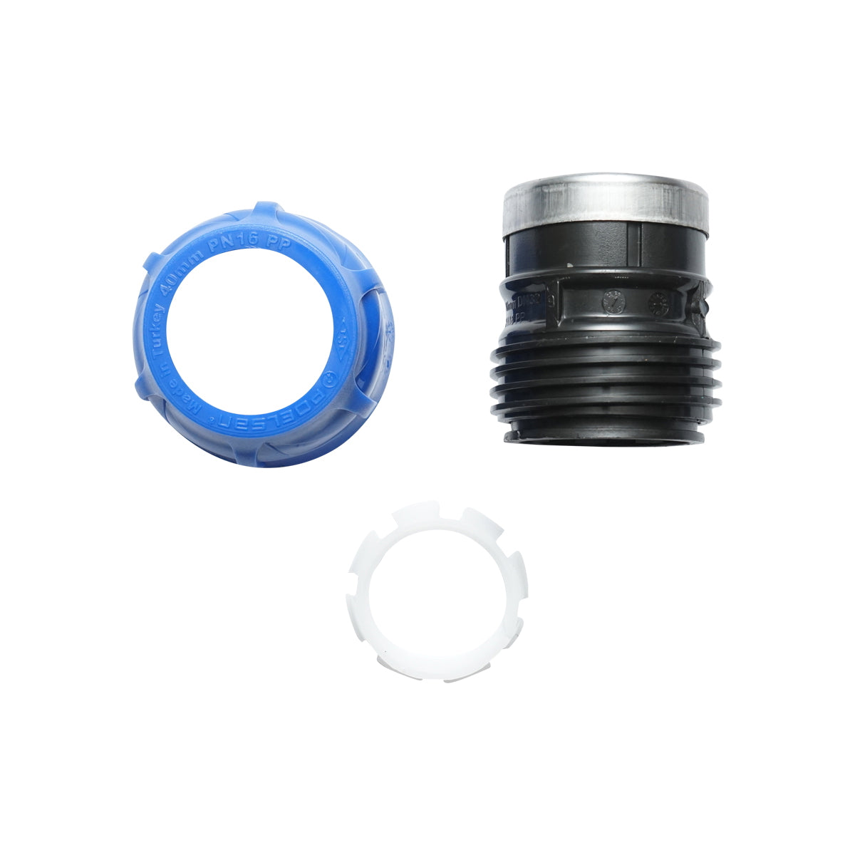 Compression adapter mother, internal thread D40mm x 1 1/4 max 16bar for PEHD irrigation systems