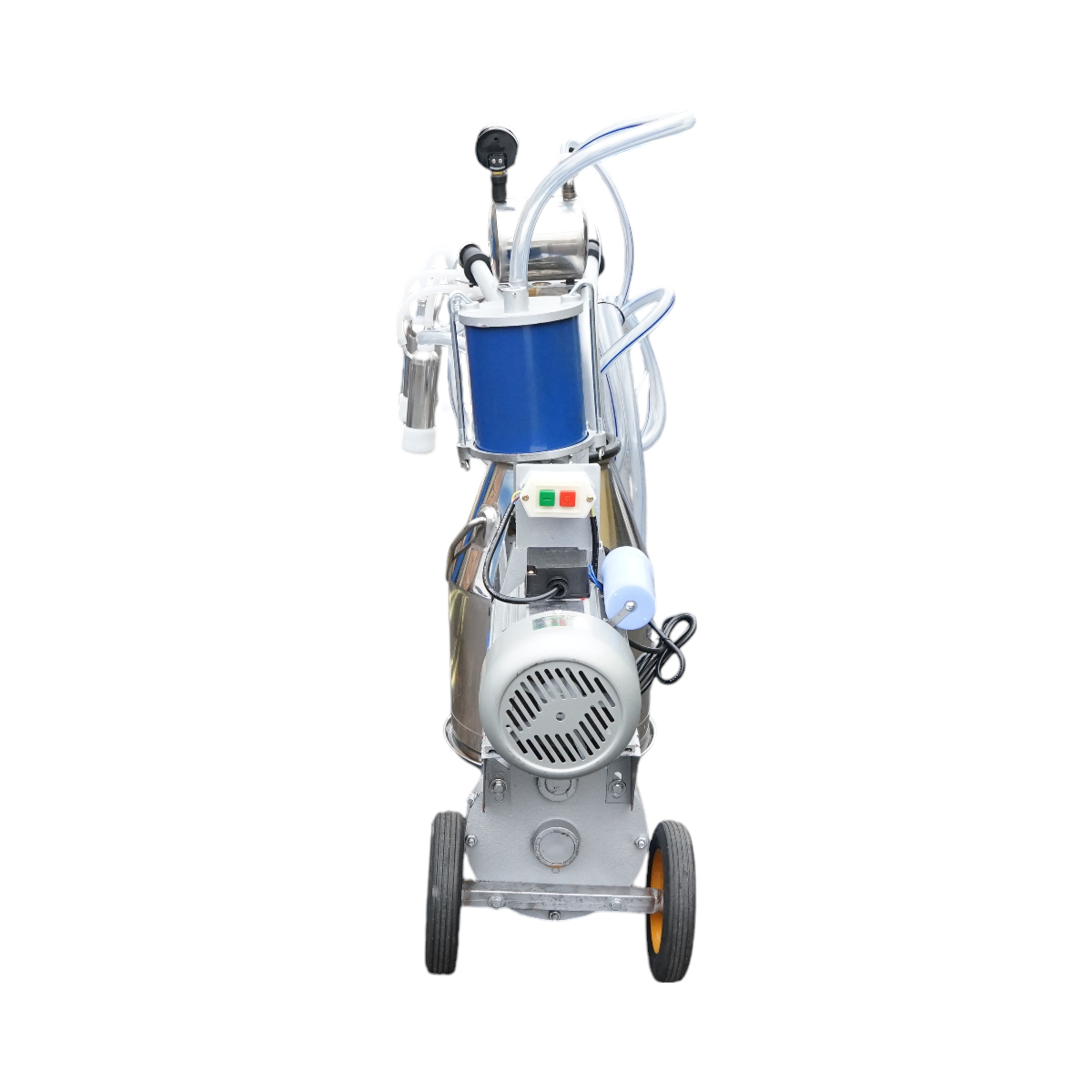 Single-station milking machine 550W, 220V stainless steel bucket 25L, milking group with 4 teats, vacuum pressure 40-50 kPa, pulsations 64 cpm