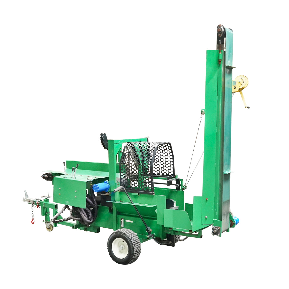 Wood splitter 16T, gasoline engine 15HP with conveyor belt and conveyor 525 Kg