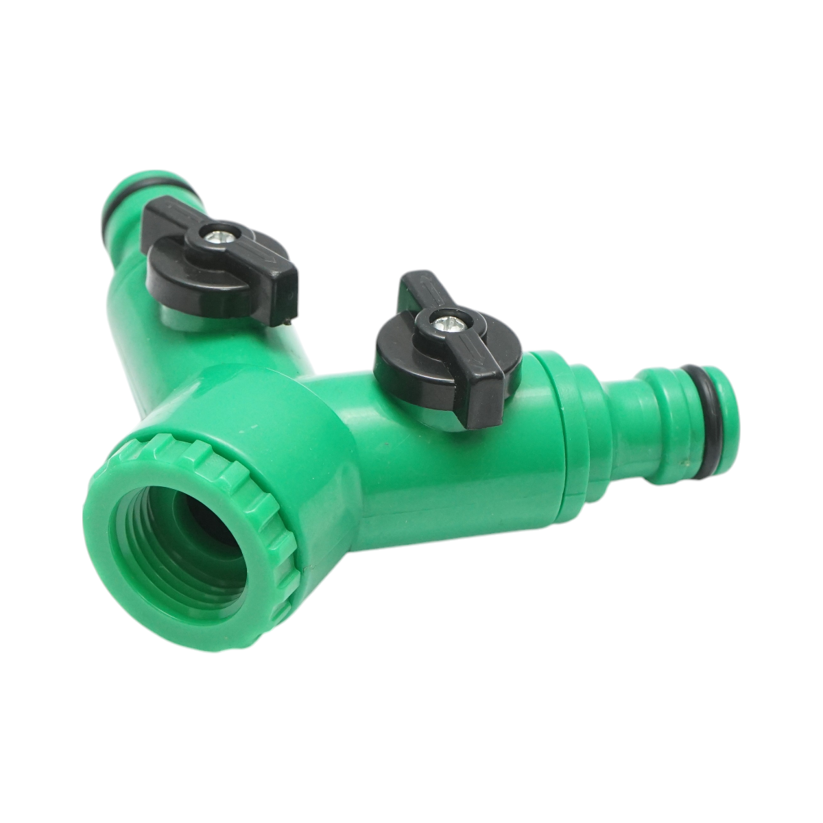 Distributor Y 2 hoses with taps, quick connector for garden hose 1/2-3/4