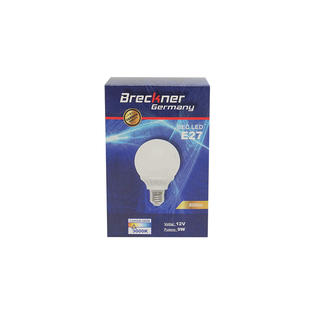 LED bulb G80, E27 8W 12V warm light 3000K 810 lumens Breckner Germany