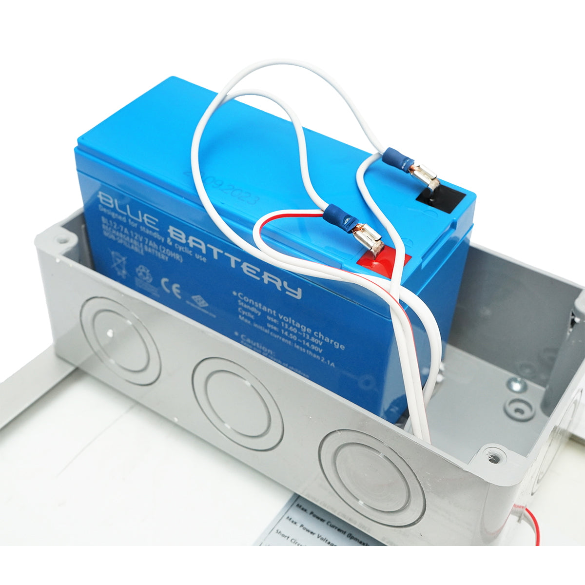 12W solar panel 255x355x20mm with 12V/7Ah battery Breckner Germany