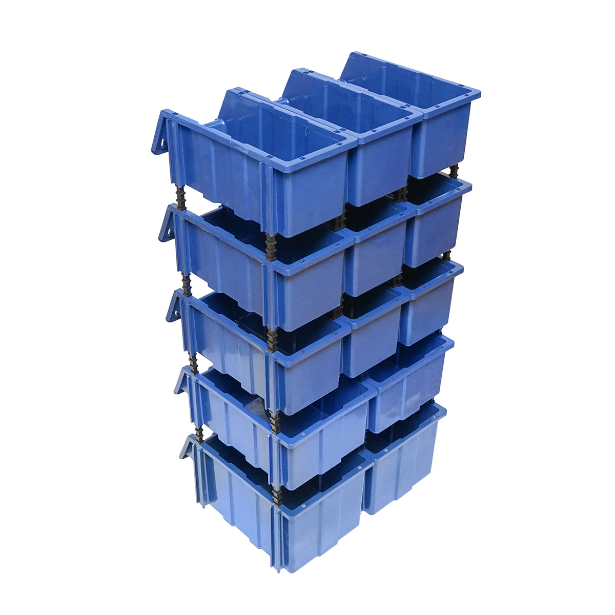 Stand with 13 storage/organization boxes, blue plastic box, 510x400x1000mm