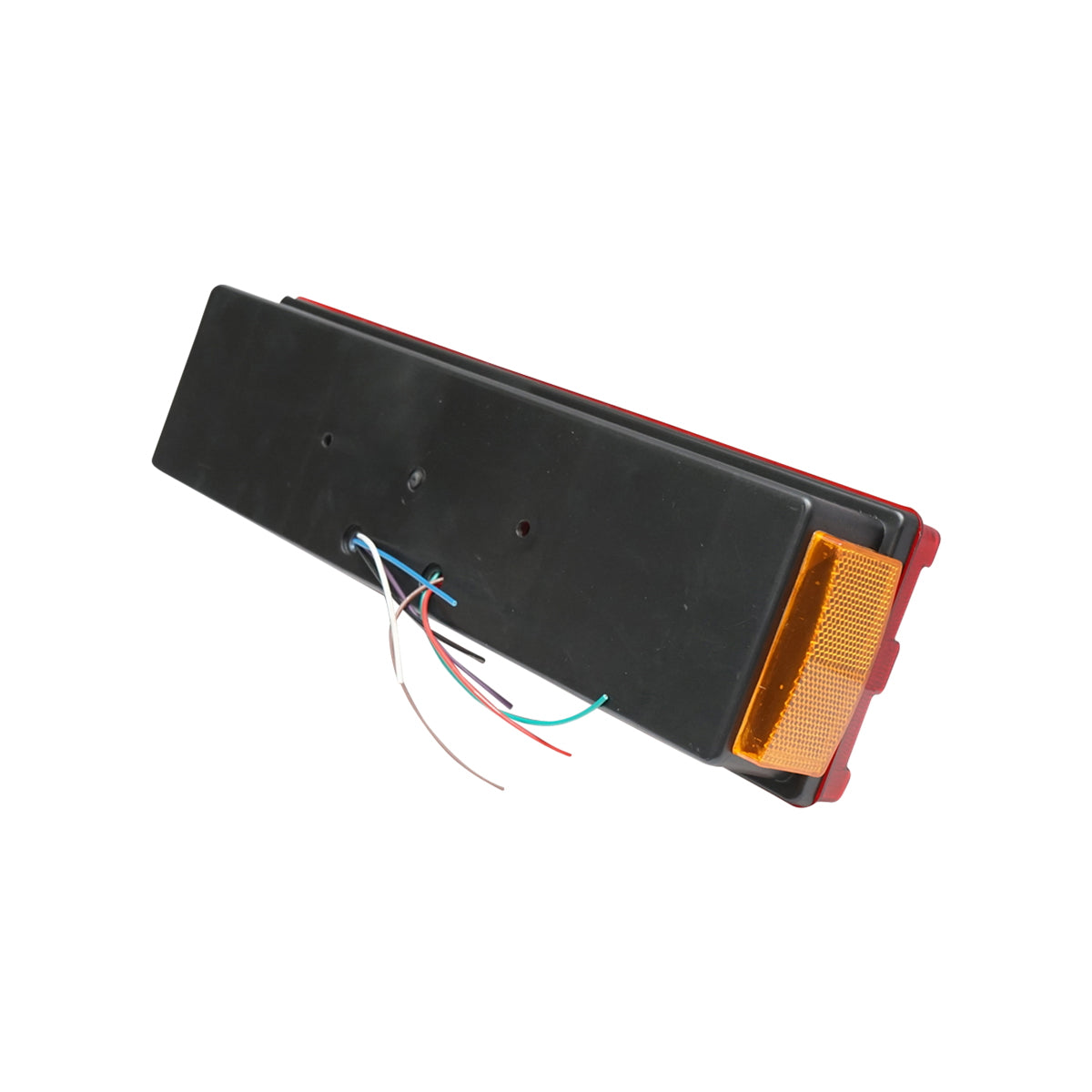 Left rear lamp with 7 functions and striped diffuser 480x113x90mm for DAF, MB ATEGO