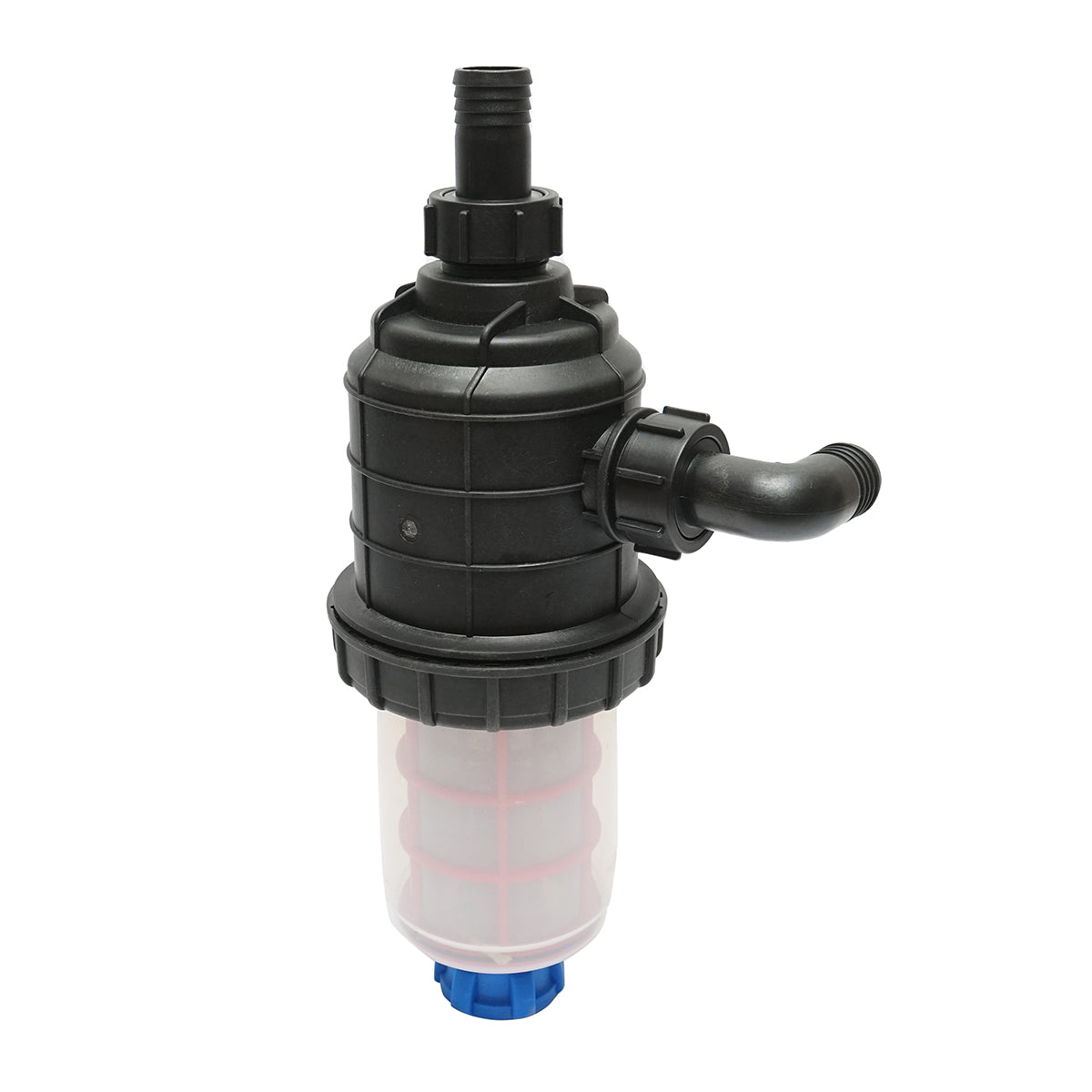 Transparent herbicide filter with 2 sieves and self-cleaning valve, 32mm connection