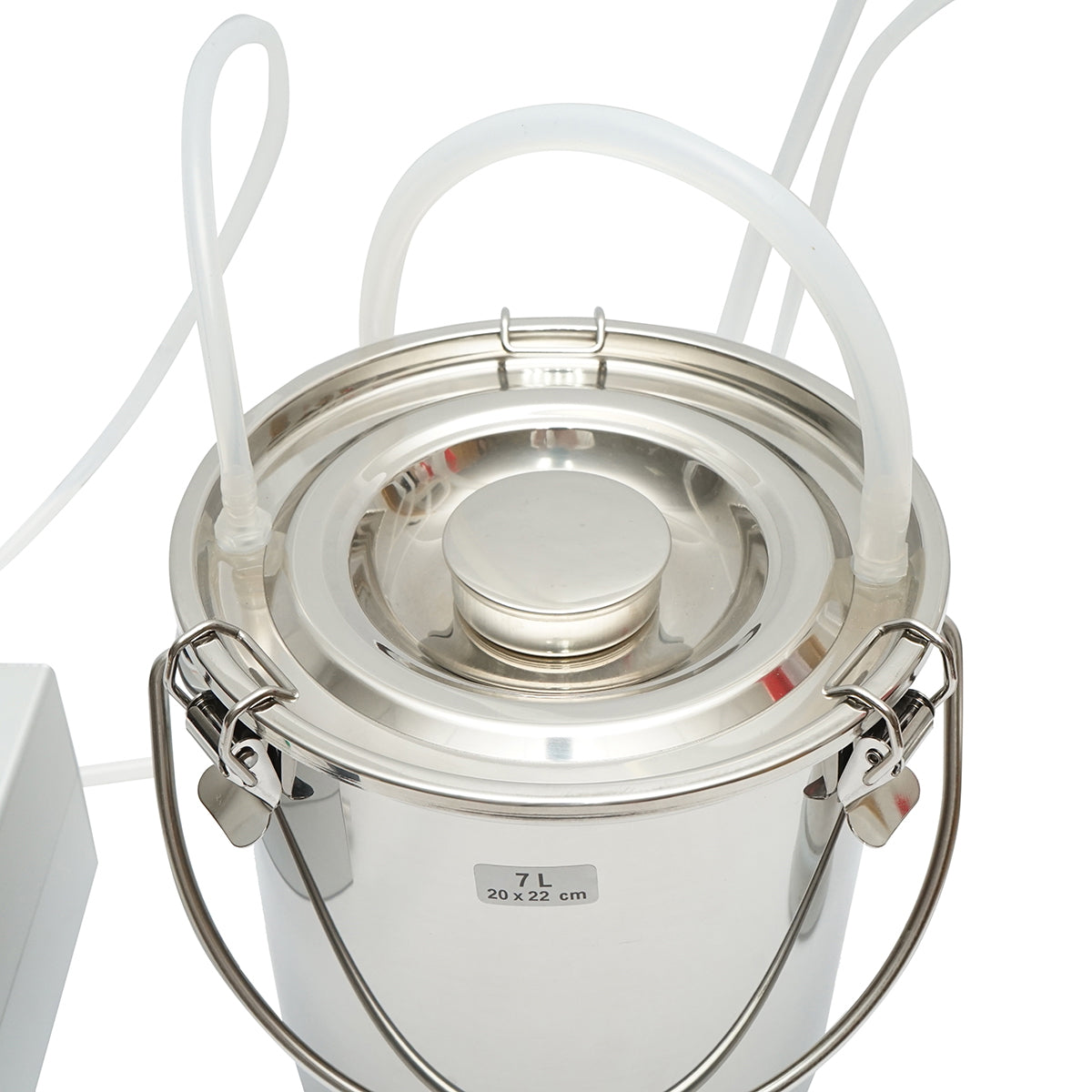 Portable milking machine 60W with 1 station for cows, 7L stainless steel bottle