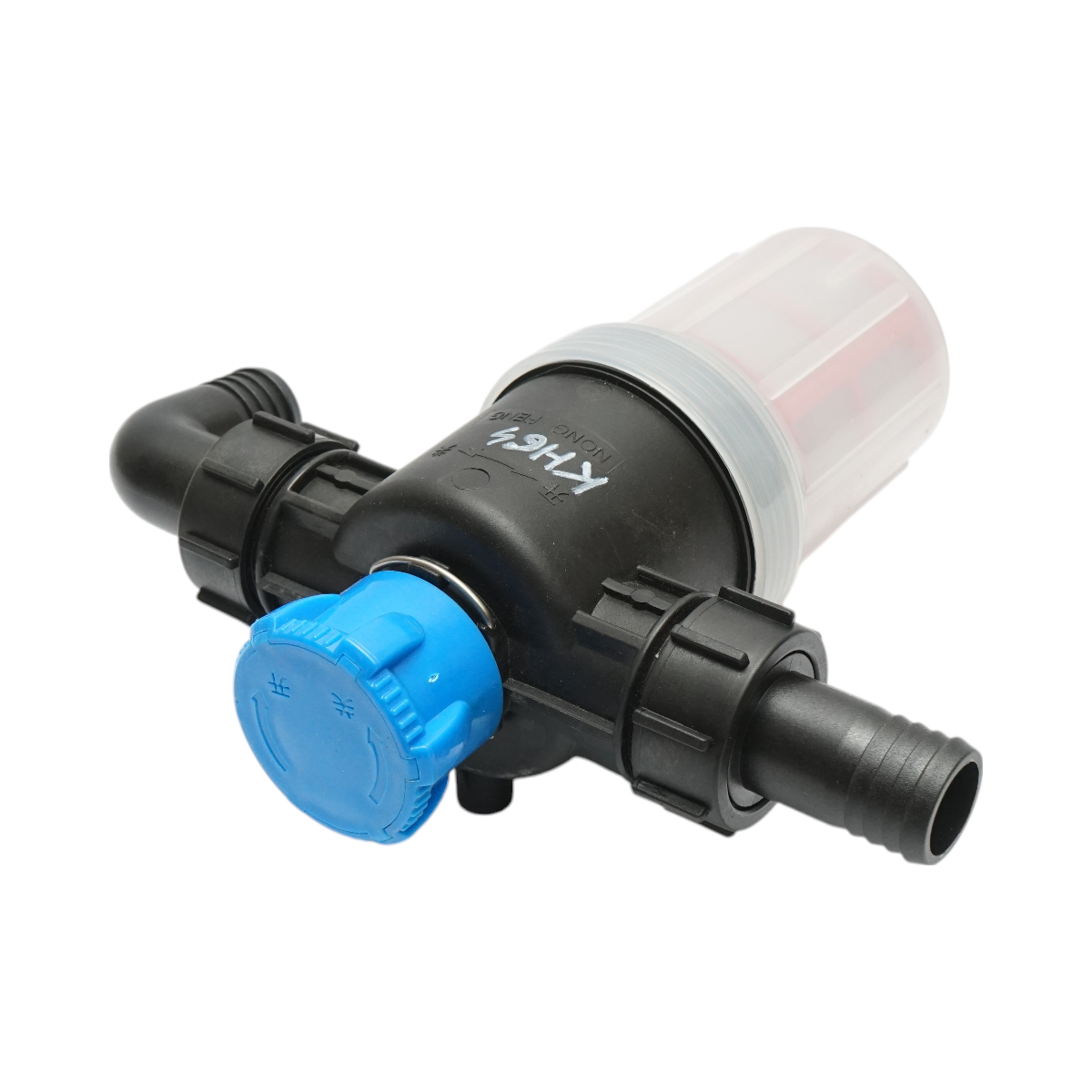 Transparent herbicide filter with 2 sieves and self-cleaning valve, 32mm connection