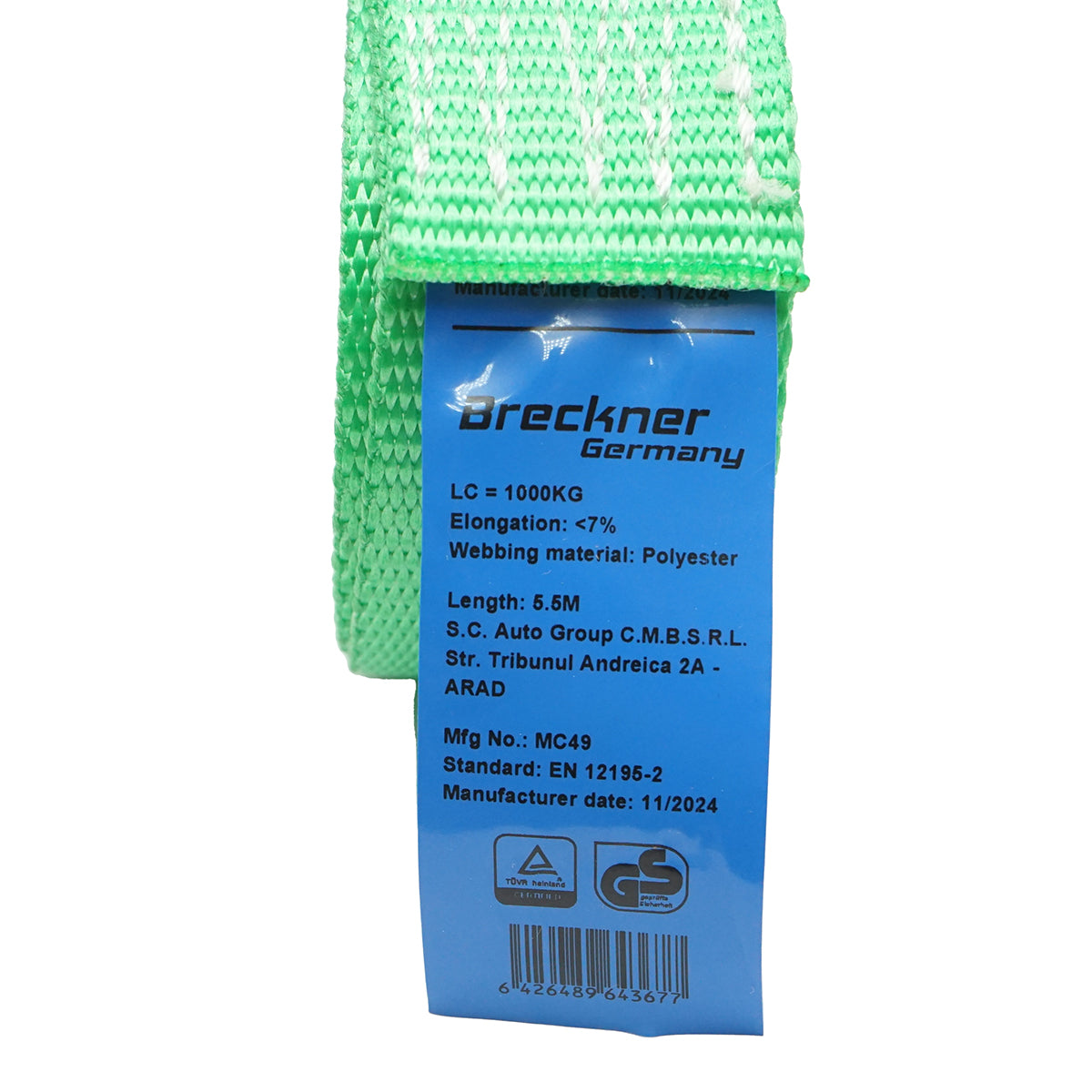 Cargo tie down strap 5.5mx35mm 1000kg Breckner Germany