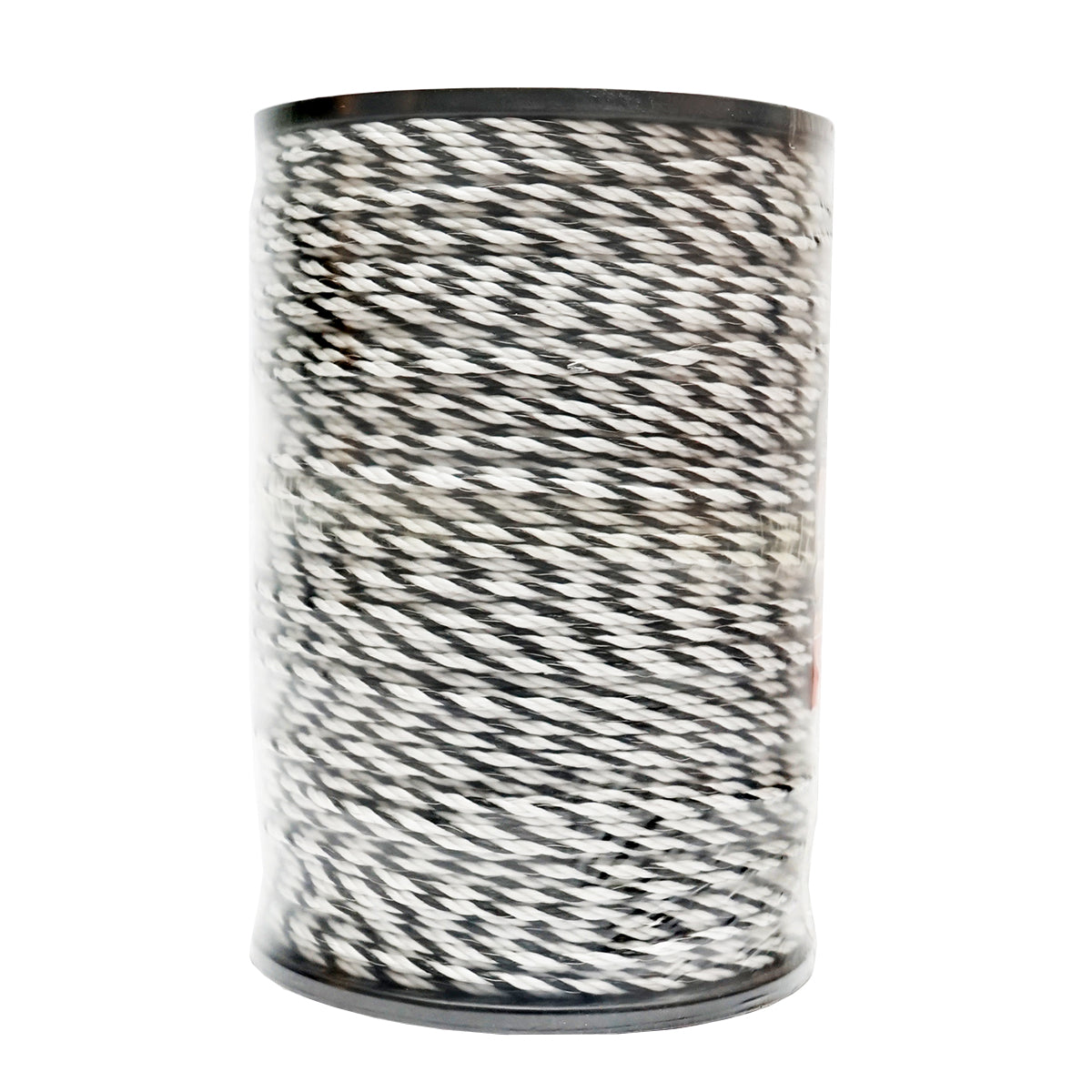 Black and white wire roll 4mm with metal insert 3x0.2mm SS, resistance 9 Ohm/m, 500m electric fence Thor