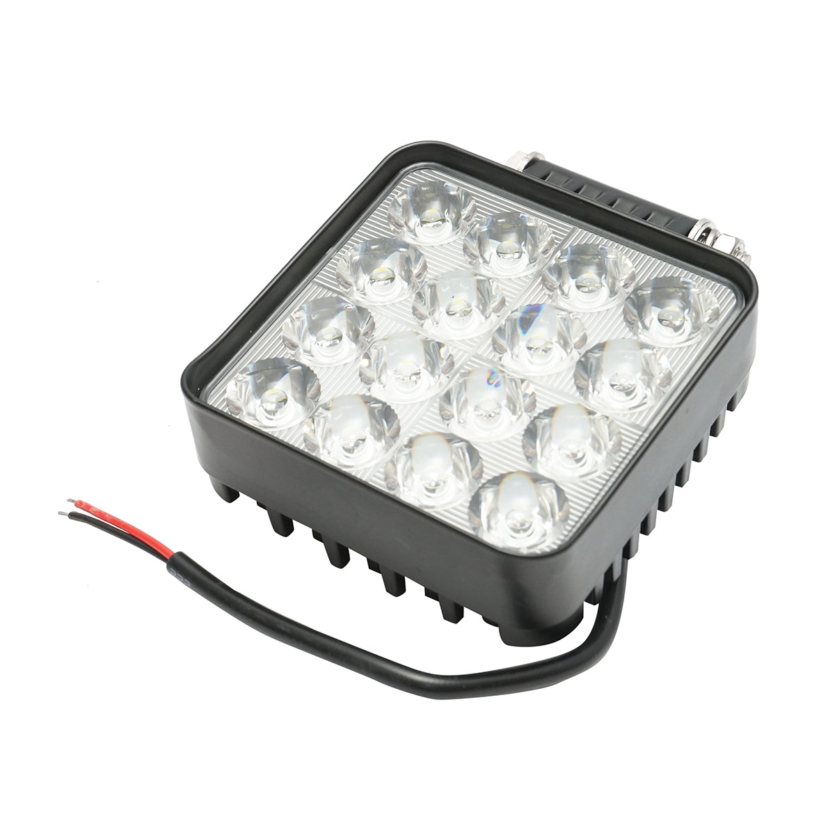 Square LED projector combo 12-80V, 42W aluminum housing 107x107x40mm