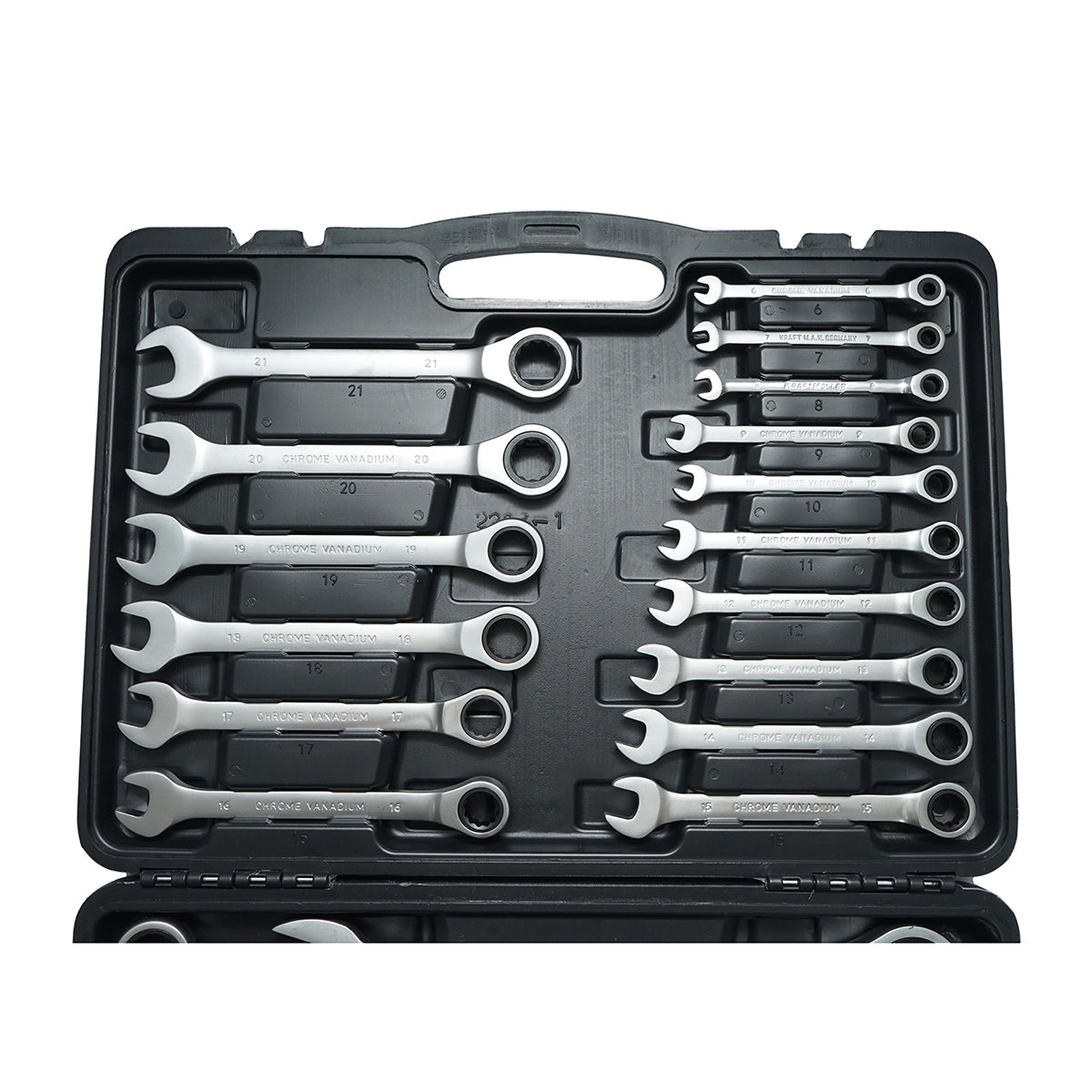 22-piece combination wrench set with ratchet 6-32mm CrV Breckner Germany