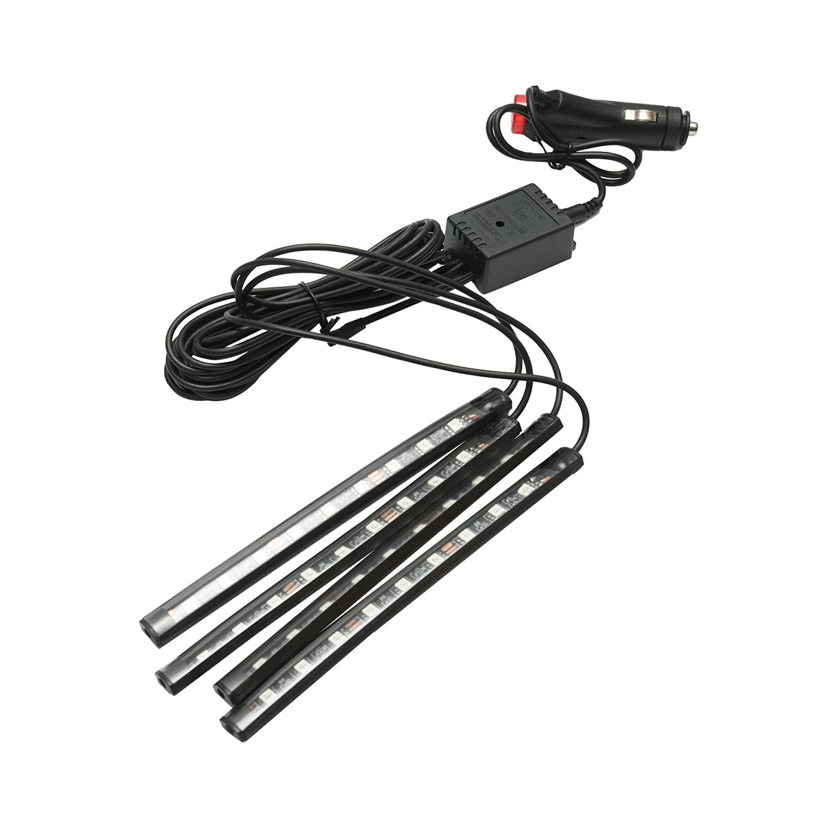 12V LED ambient car light strip, 9W with remote control, music control 4x26cm RGB Breckner Germany