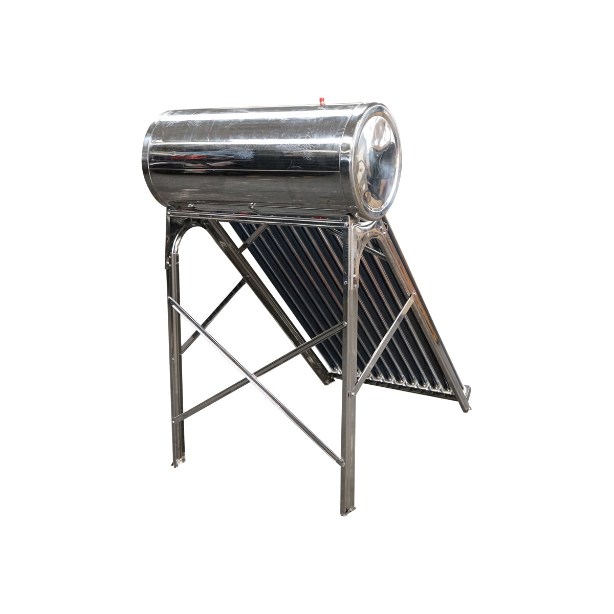 Non-pressurized stainless steel solar panel with 12 tubes for hot water, 120L boiler Breckner Germany