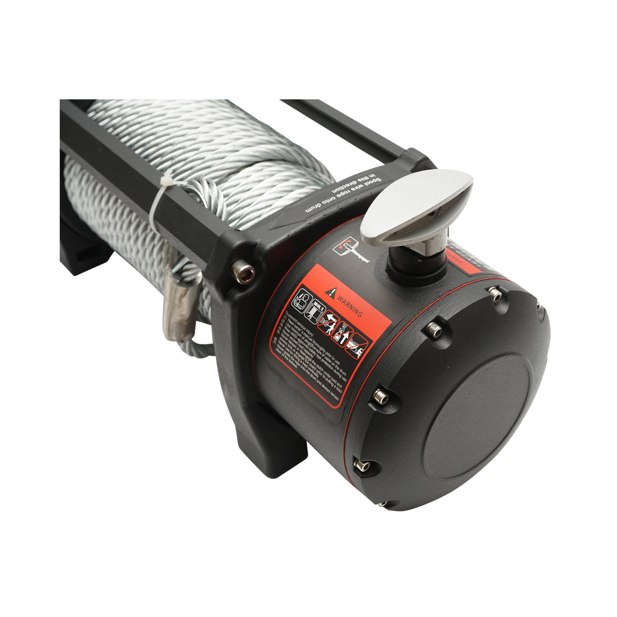 12V electric winch with remote control, 6.5 hp, 6.1T (13500lbs) steel cable 9x24m solenoid 400A Breckner Germany