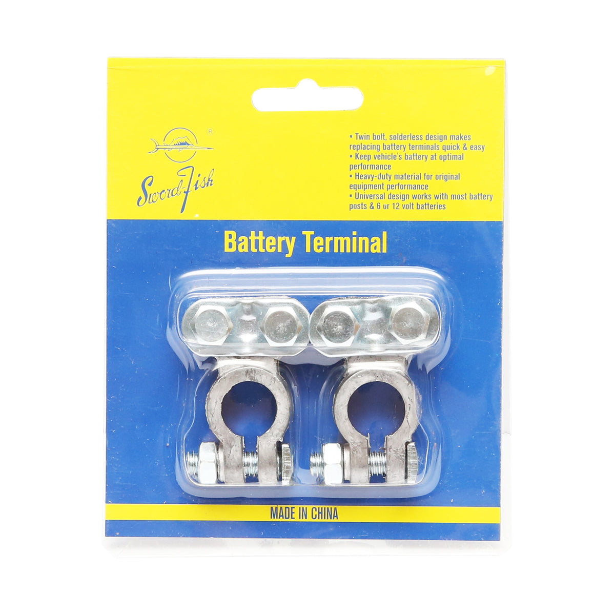 Set of lead battery terminals with screw fastening