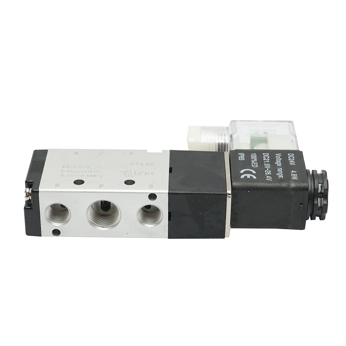 Pneumatic solenoid valve 2 circuits 1/4, DC24V/4.8W, max pressure 0.8MPa IP65