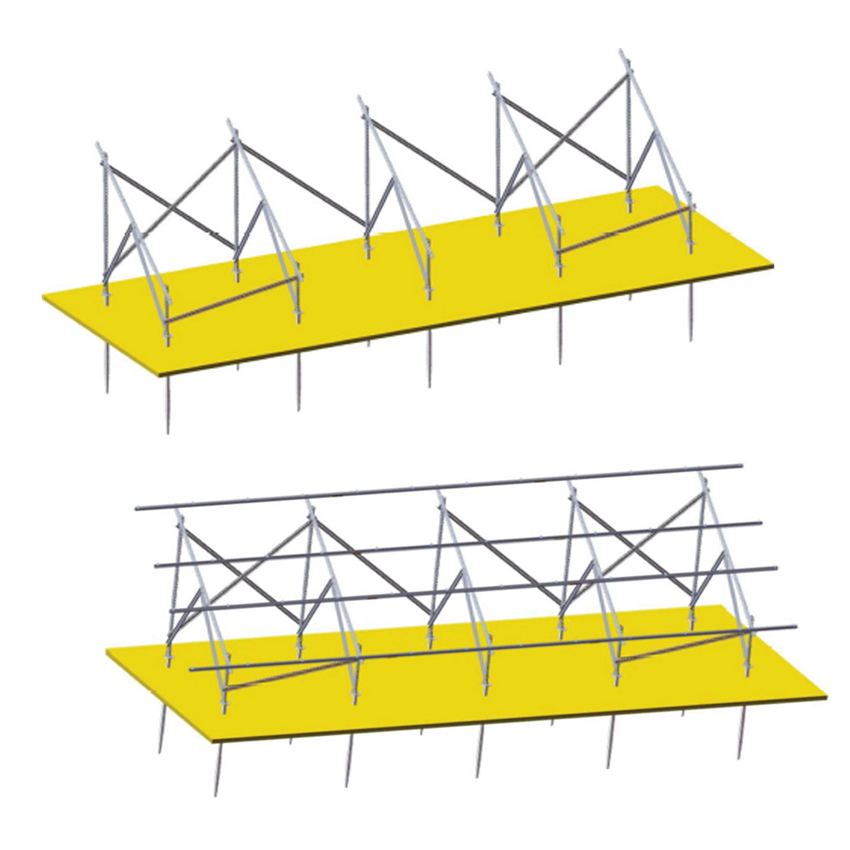 Complete mounting system, ground structure for 22 solar photovoltaic panels at an angle of 35 degrees Breckner Germany